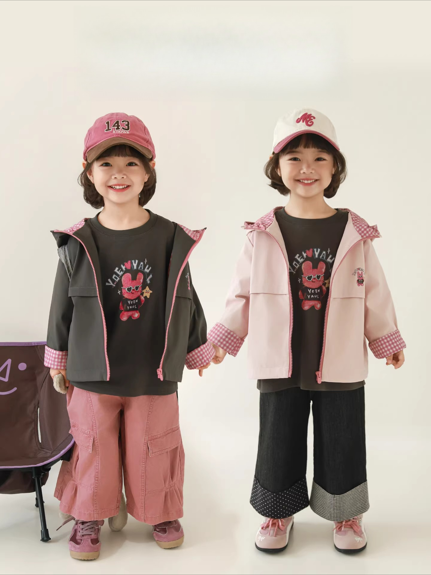 Outdoor Adventure Girls - 2026 Spring Girls 3-in-1 Waterproof Jacket