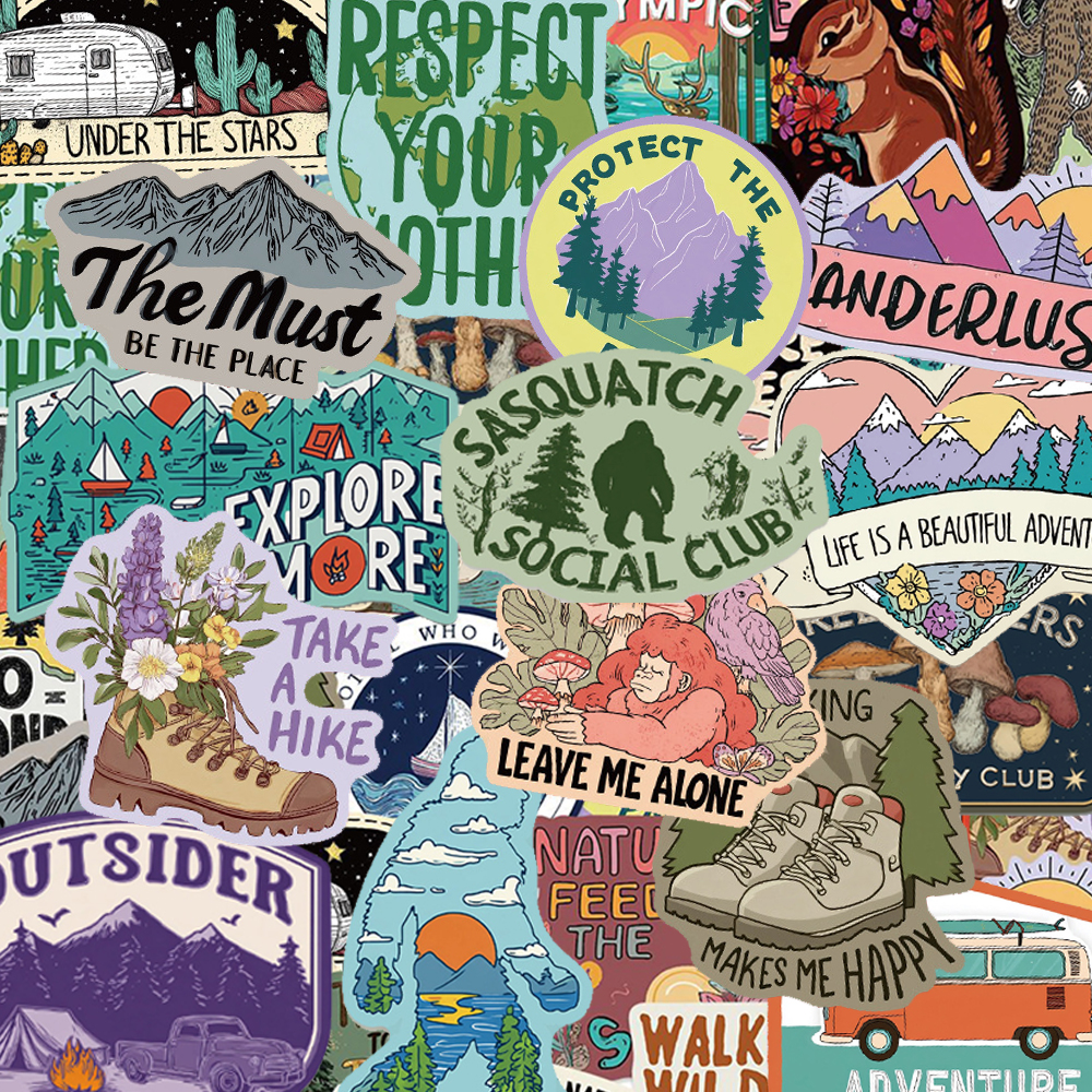 Outdoor Adventure Girls - 10/30/50pcs Cartoon Outdoor Nature Stickers Wild