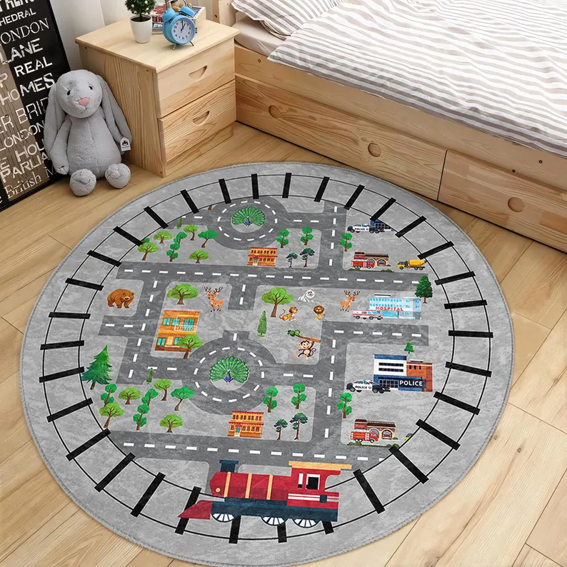 Roadway Toddler Room Round Rug - Outdoor Adventure For Toddlers recensie en prijs