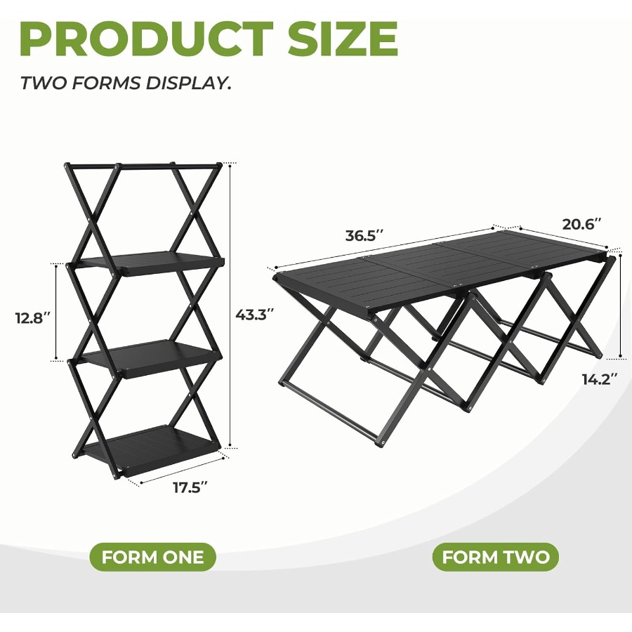 2in1 Aluminum Folding Camping  - Outdoor Adventure Table With Storage recensie en prijs