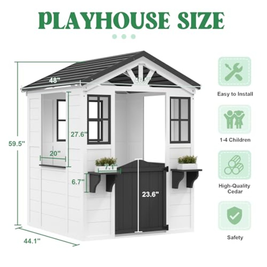 Cedar Wooden Playhouse with Pl - Outdoor Adventure For Toddlers recensie en prijs